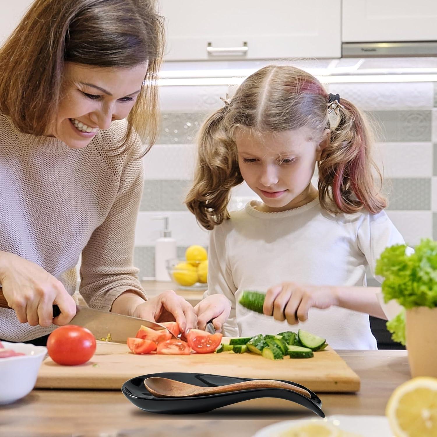 Soporte de Cuchara de Cerámica Hasense Negro 22.1x8.1cm