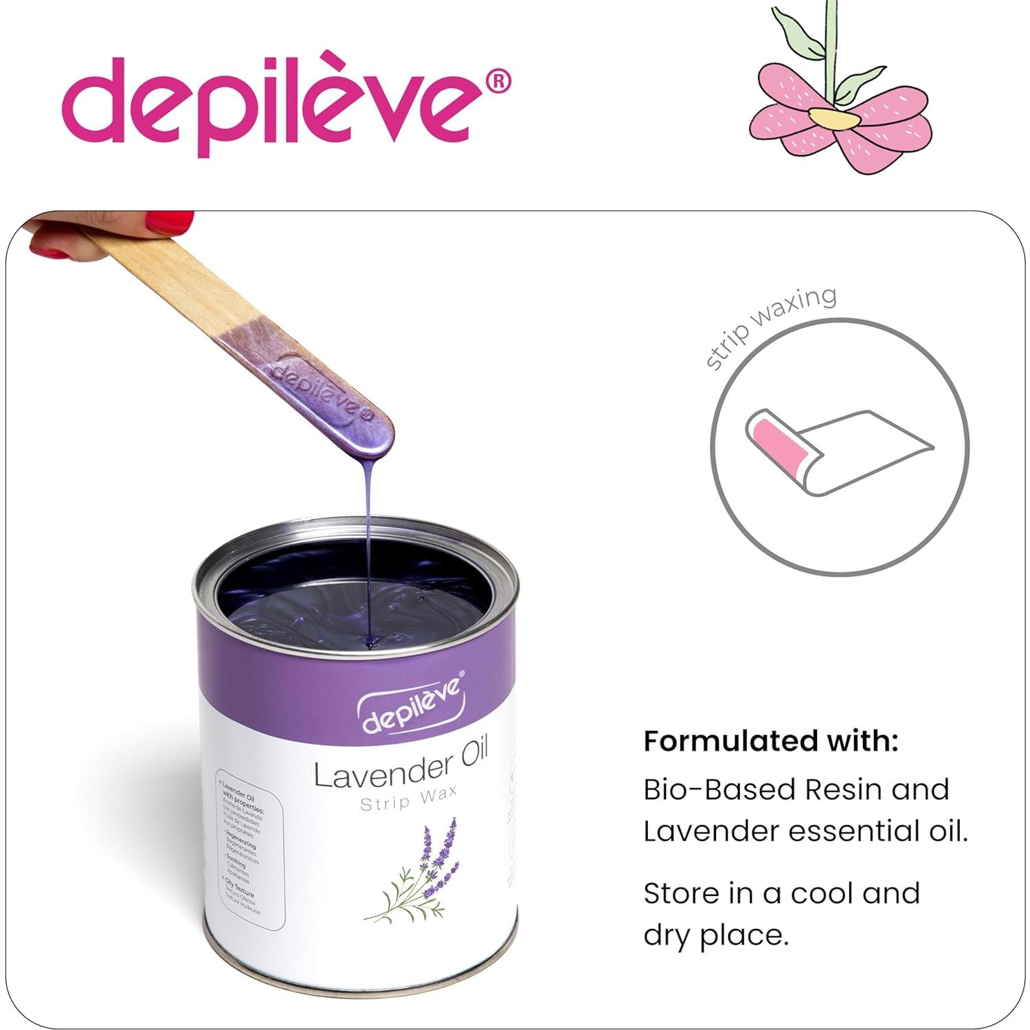 Cera Depileve en Tiras de Lavanda para Piel Sensible 396g