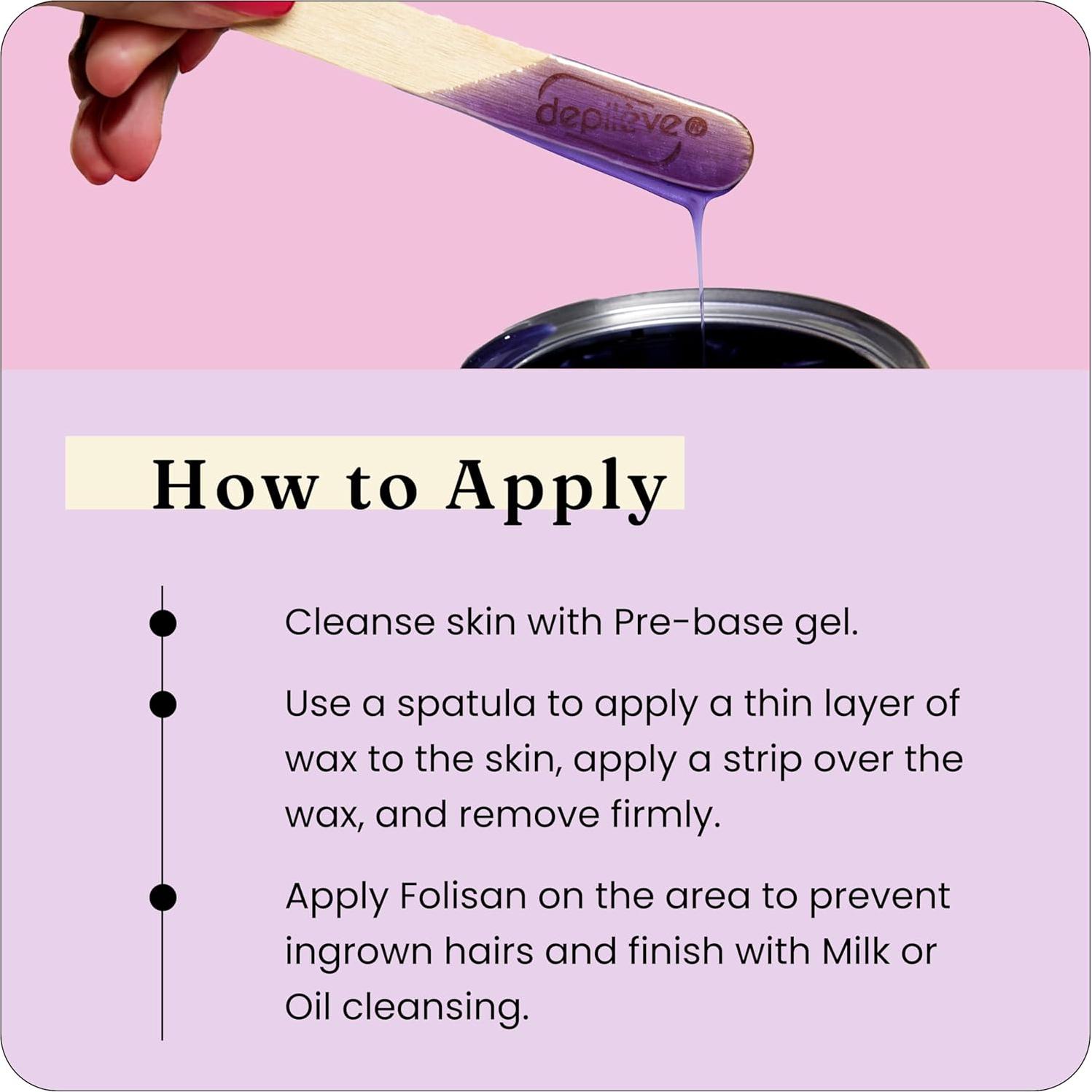 Cera Depileve en Tiras de Lavanda para Piel Sensible 396g