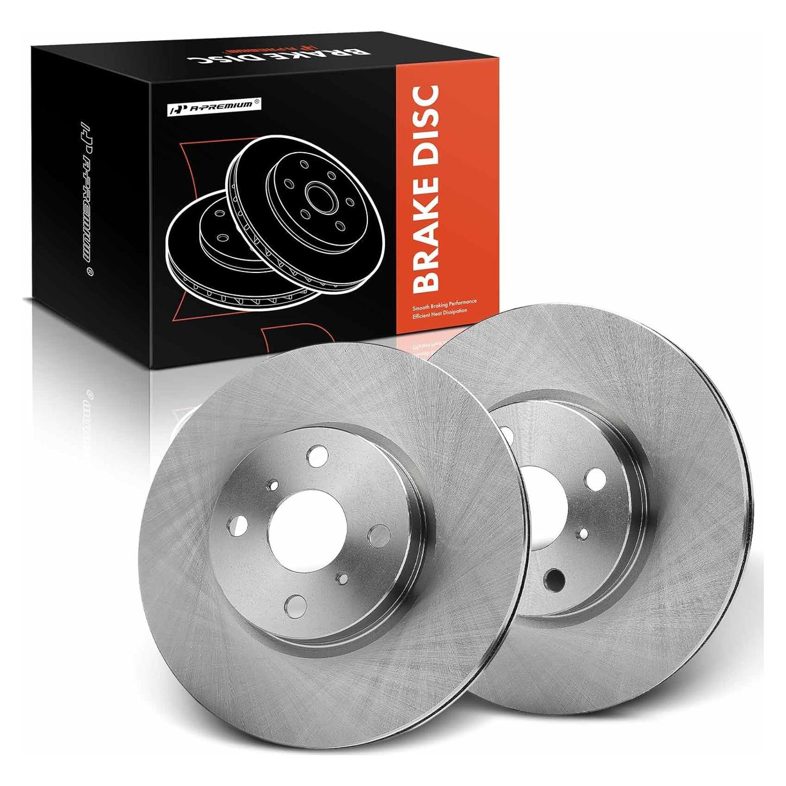 A-Premium 10.83 inch (275mm) Front Vented Disc Brake Rotors Compatible with Select Toyota models - Yaris 2012-2018, 2-PC Set