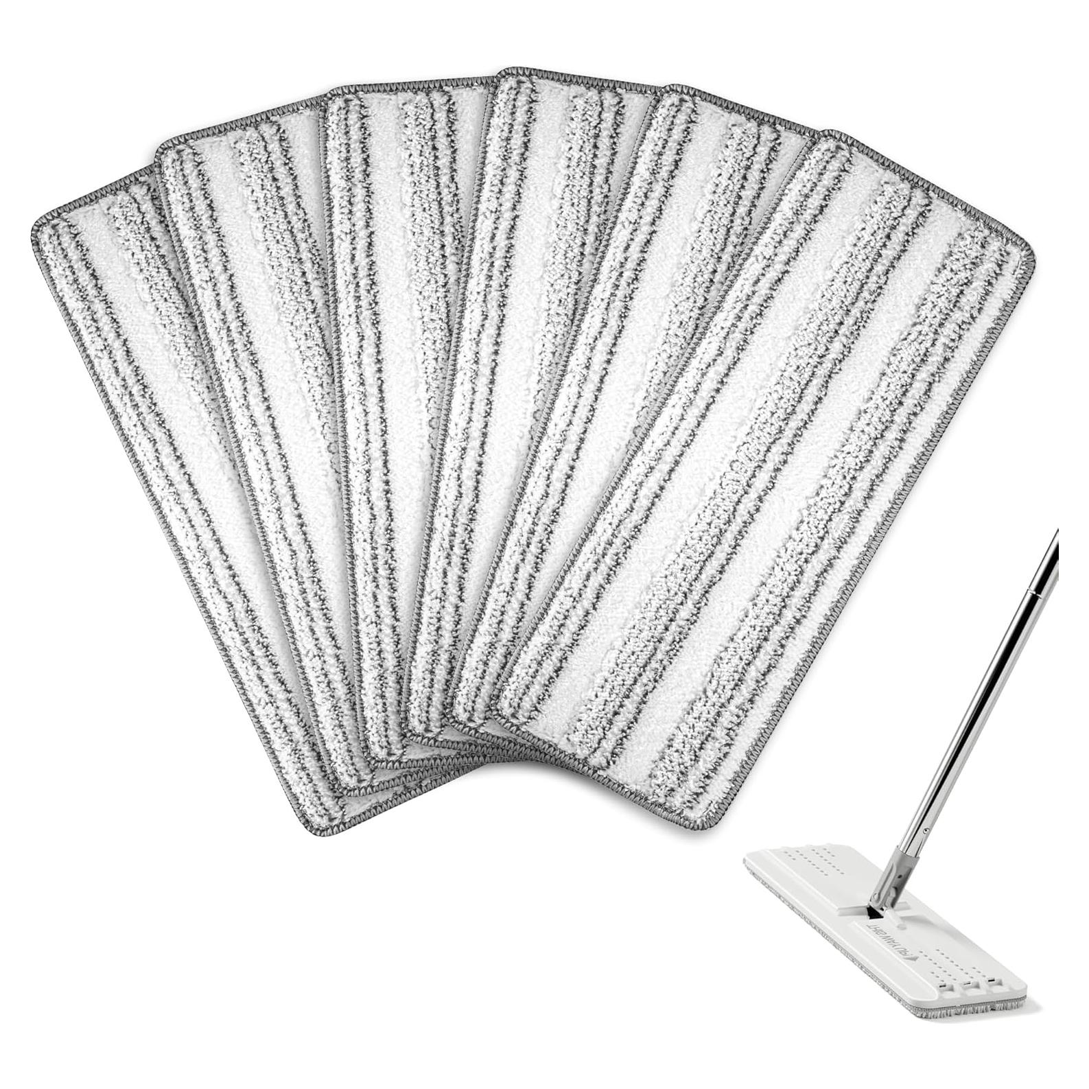Paños de Mopa de Microfibra 33x12.4 cm Reemplazo Lavable 6 Pzas