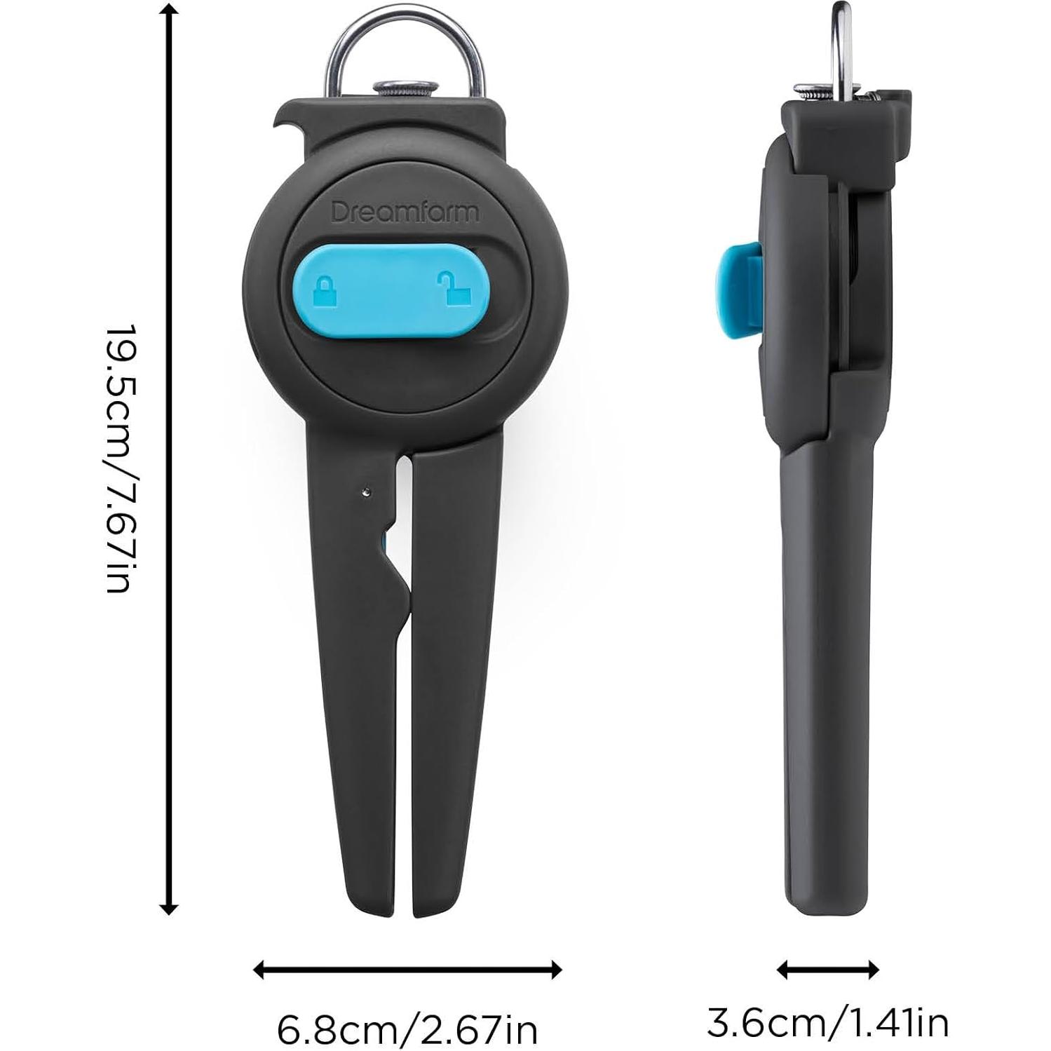 Abrelatas 3-En-1 Dreamfarm Dopener Ergonómico Negro