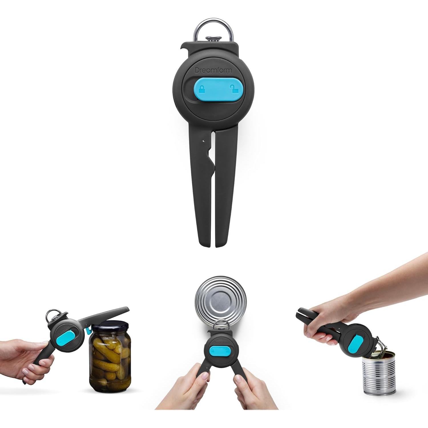 Abrelatas 3-En-1 Dreamfarm Dopener Ergonómico Negro