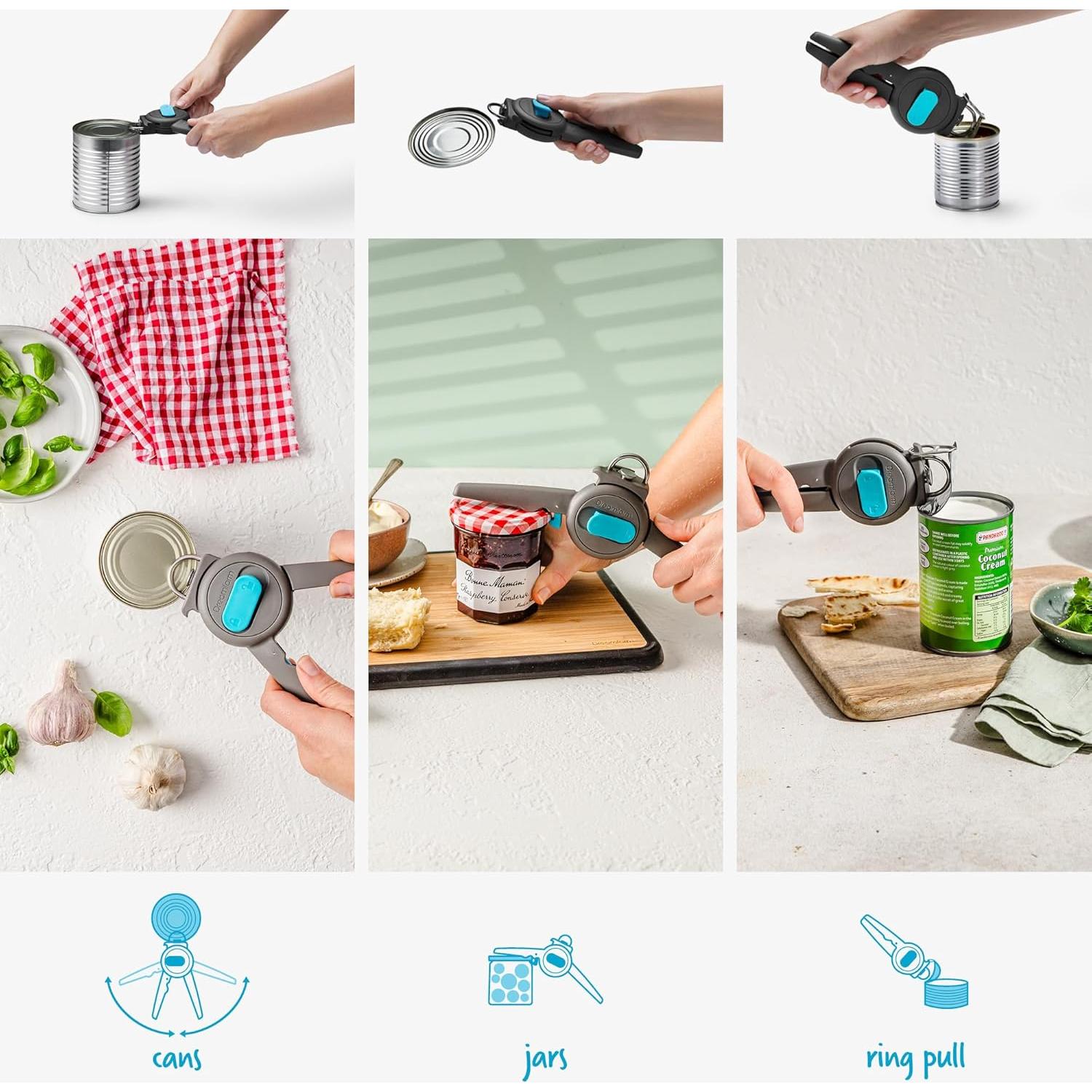 Abrelatas 3-En-1 Dreamfarm Dopener Ergonómico Negro