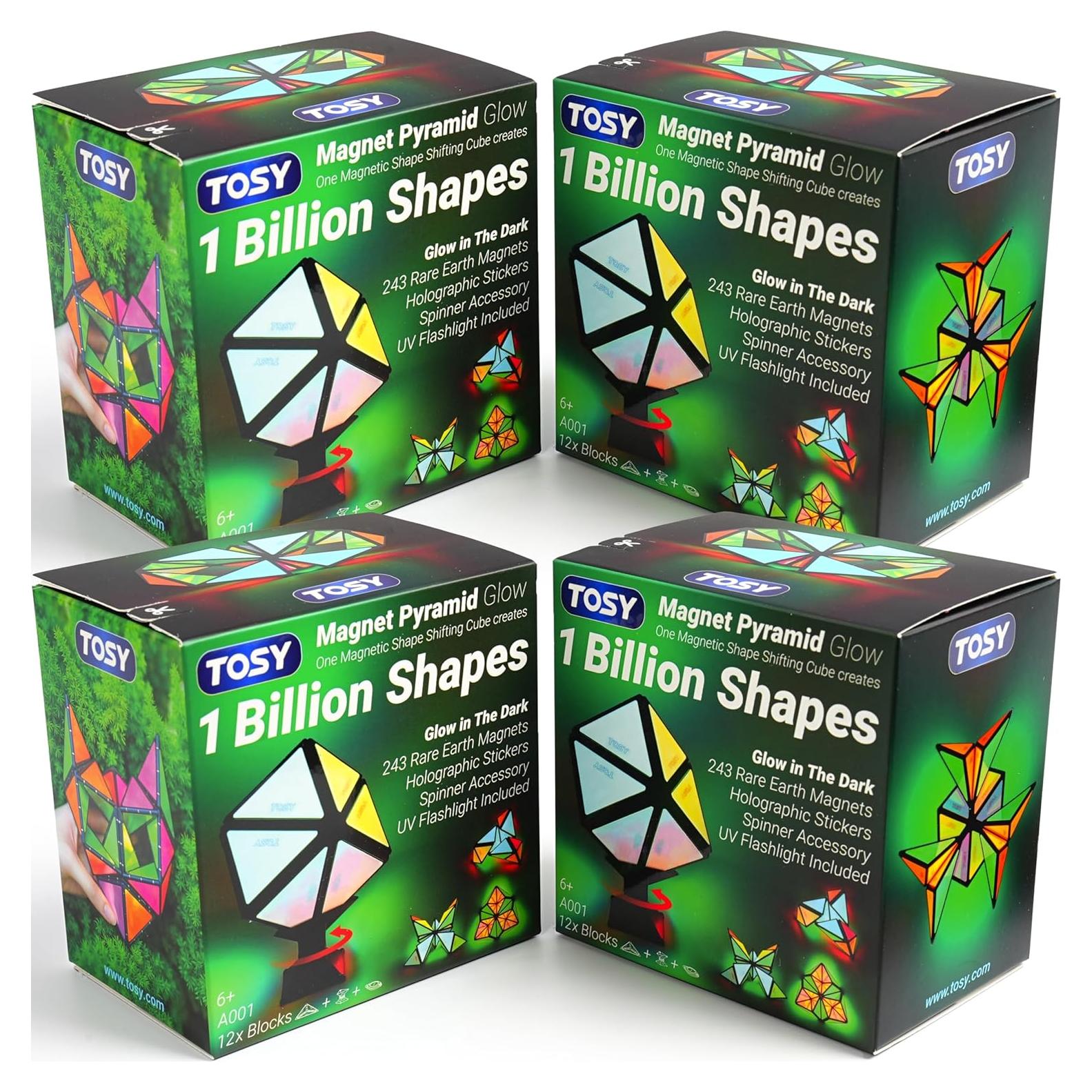 TOSY Pirámide Magnética Brillante - 4 Cubos Creativos