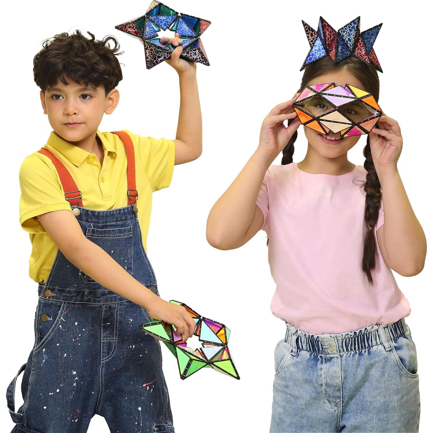 TOSY Pirámide Magnética Brillante - 4 Cubos Creativos