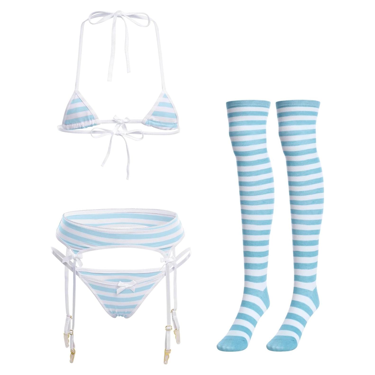 Conjunto de Lencería Kawaii Anime para Mujeres - 4 Piezas