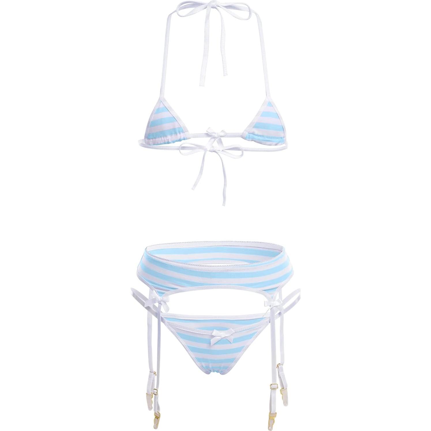 Conjunto de Lencería Kawaii Anime para Mujeres - 4 Piezas