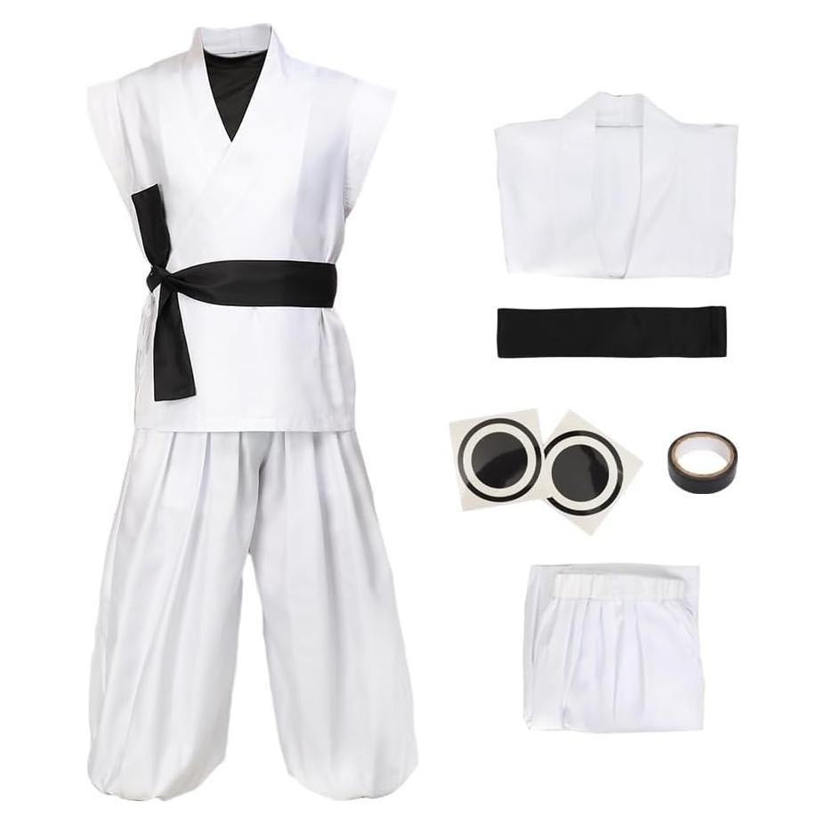 DAZCOS Traje de Cosplay para Hombre JJK Kung Fu Blanco Talla XS