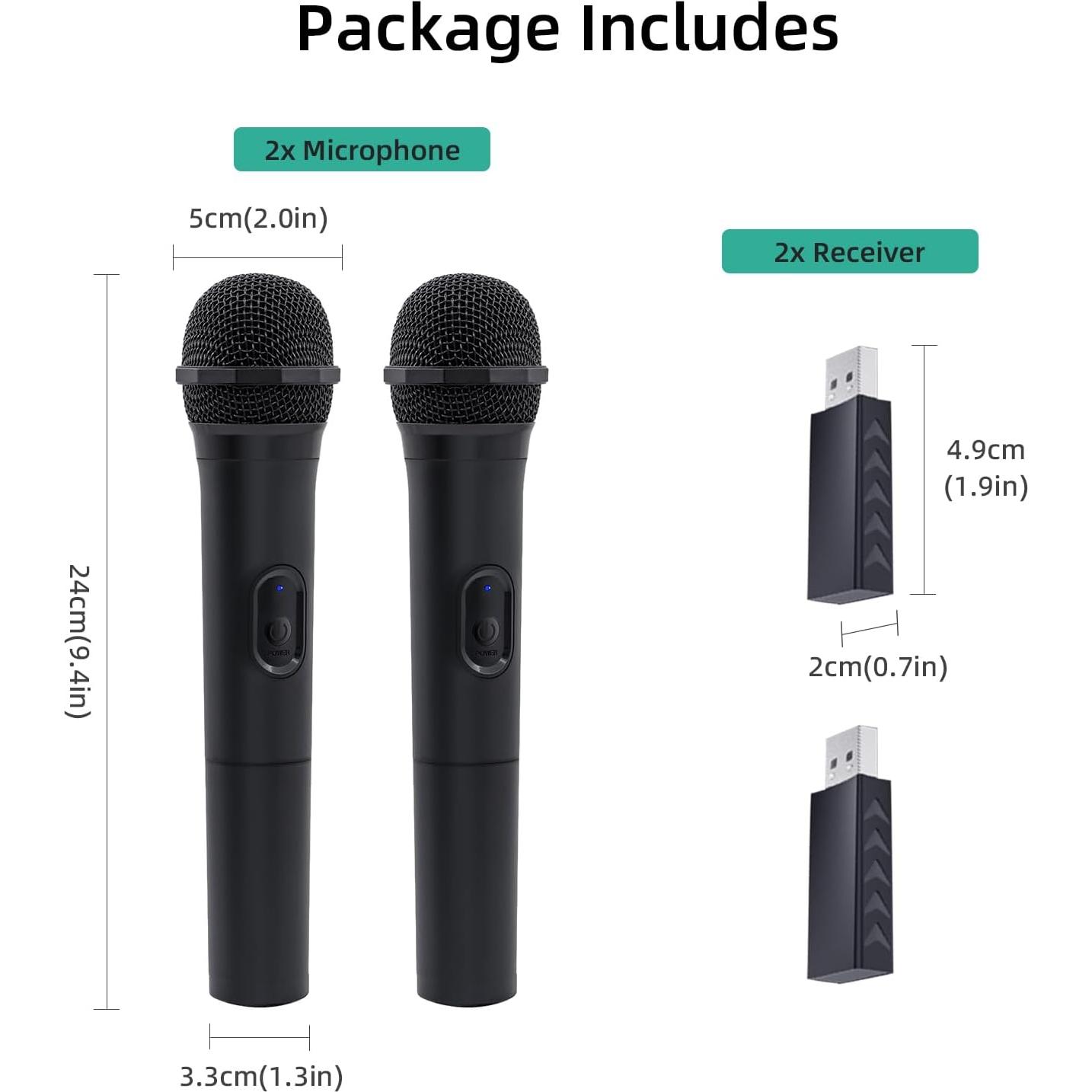 Mcbazel Micrófono Inalámbrico USB 2 Paquete para Juegos