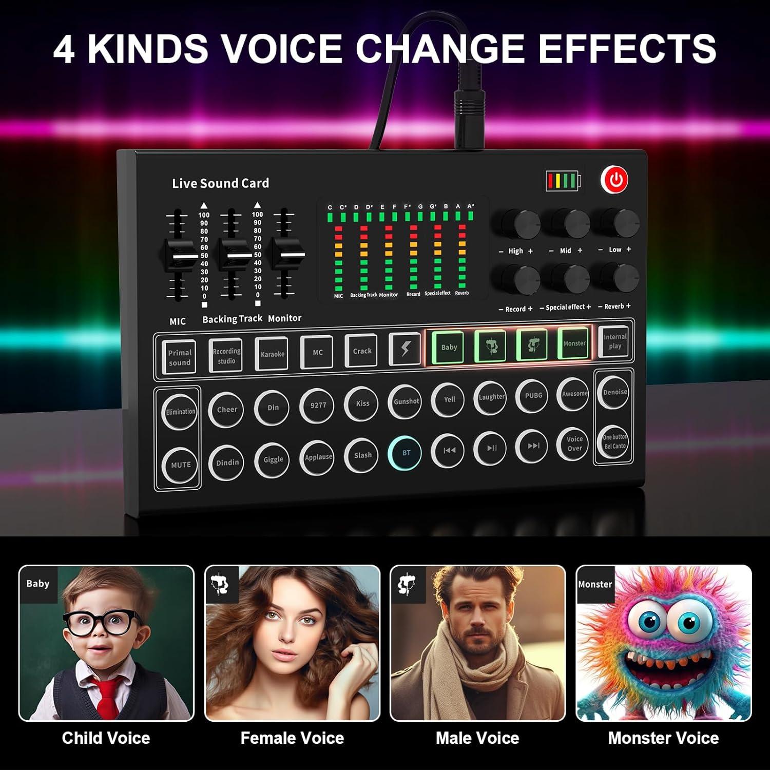 Mezclador de Audio RHM M9+T18 con Micrófono y Soporte