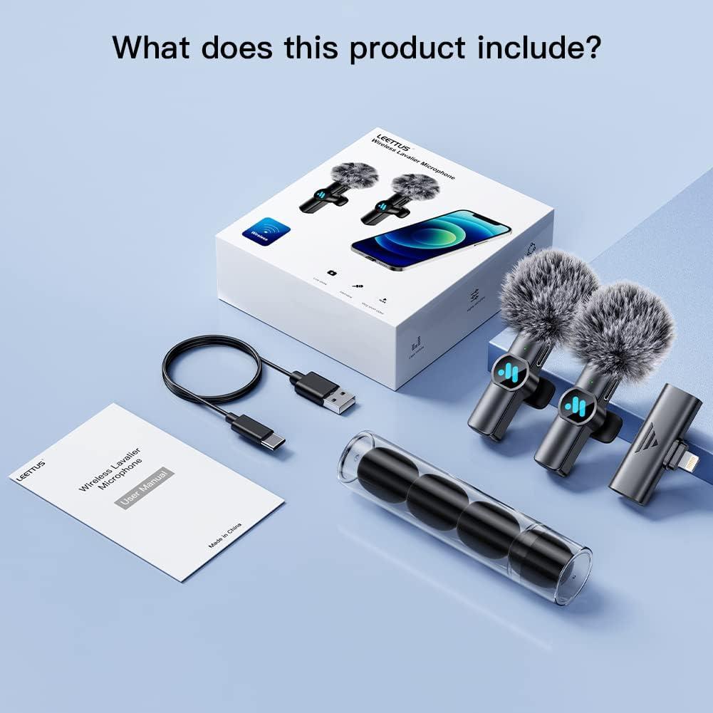 Micrófono Lavalier Inalámbrico Leettus para iPhone/iPad