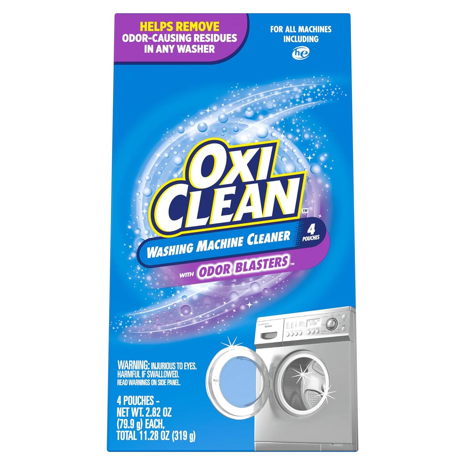 Limpiador de Lavadora OxiClean - 4 Unidades Eliminador de Olores