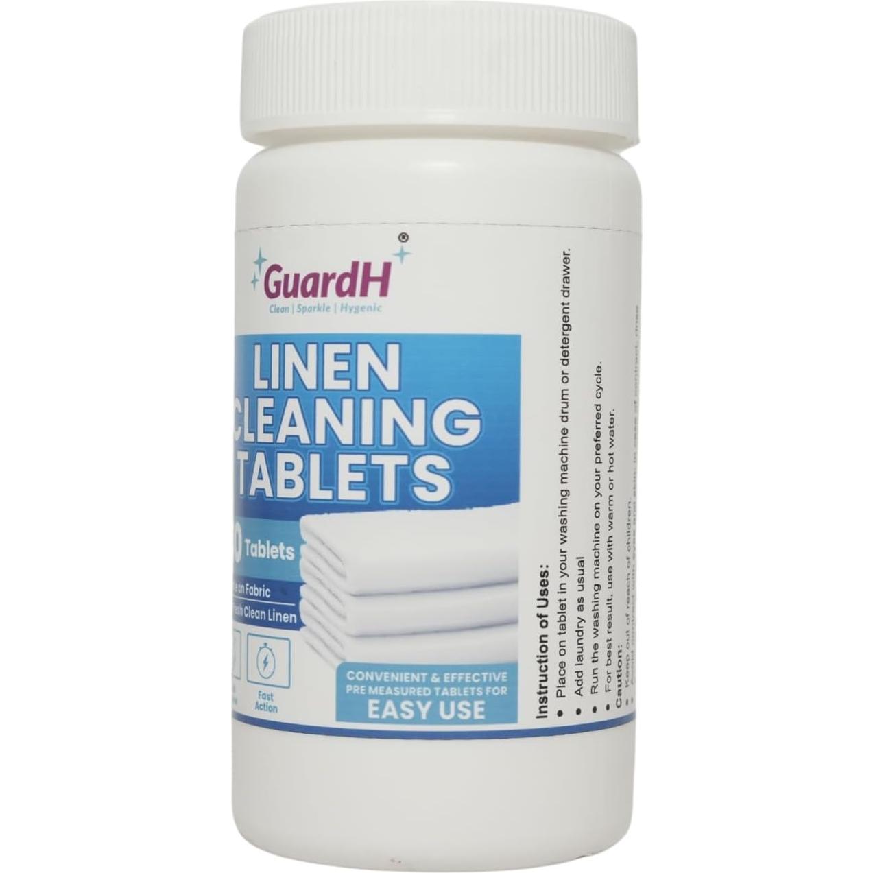 Tabletas de Limpieza de Lino GuardH - 40 Unidades, Ecológicas