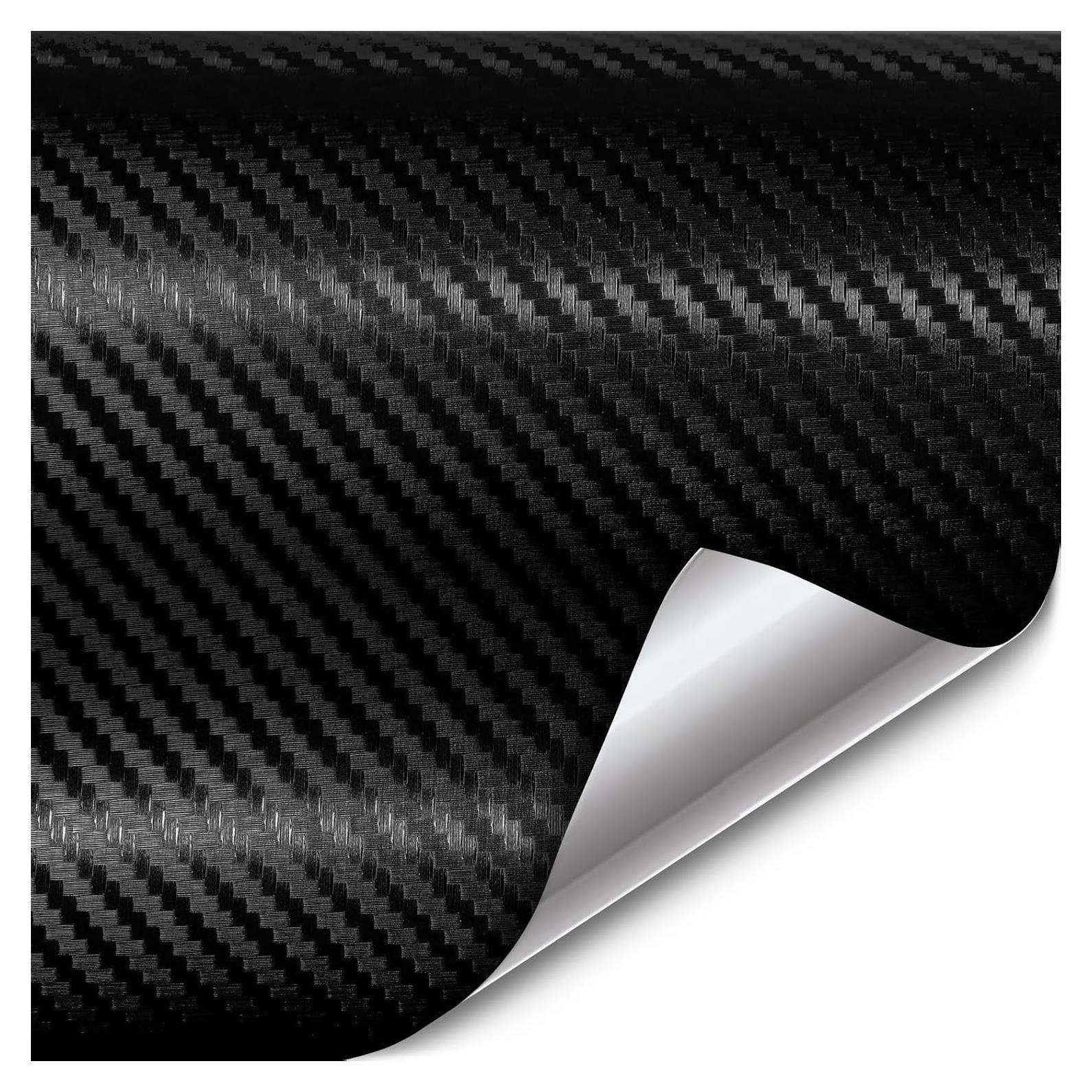 Vinilo Fibra de Carbono Negra VViViD 1.5m x 0.3m 3D