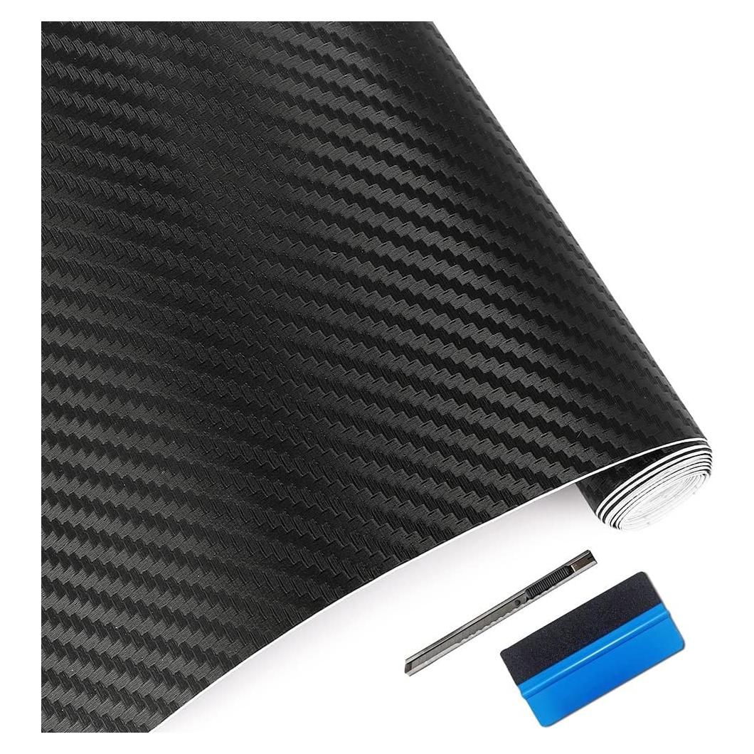 Vinilo de Fibra de Carbono LZLRUN 30.48x152.4cm Negro