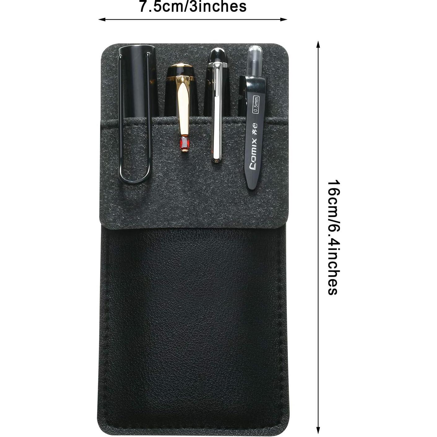 Funda de Bolígrafos Outus 4 Pack de Cuero Negro 15.7x7.6cm