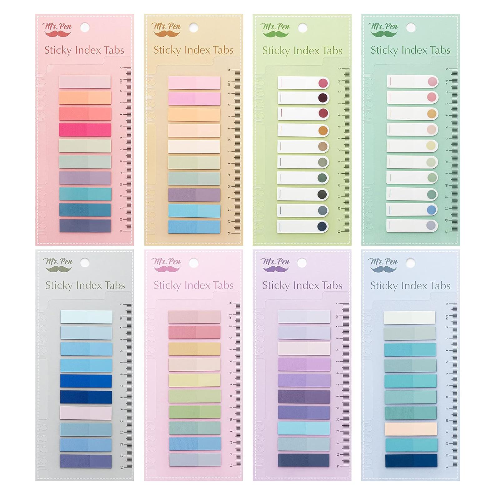 Pestañas Adhesivas Coloridas Mr. Pen 1600 Pcs Rectangulares