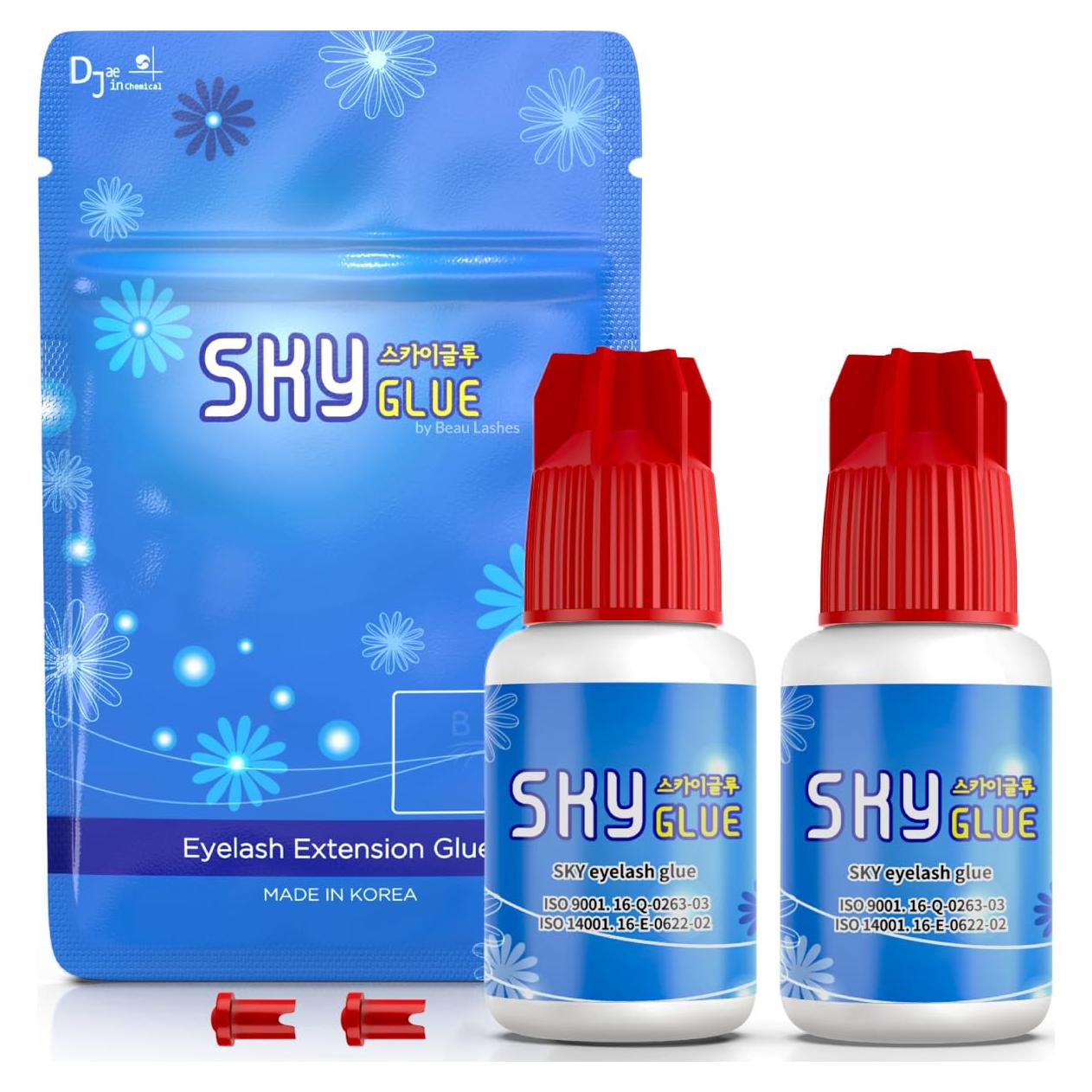 2 Botellas Adhesivo Sky Glue S+ 5ml para Pestañas Semipermanentes