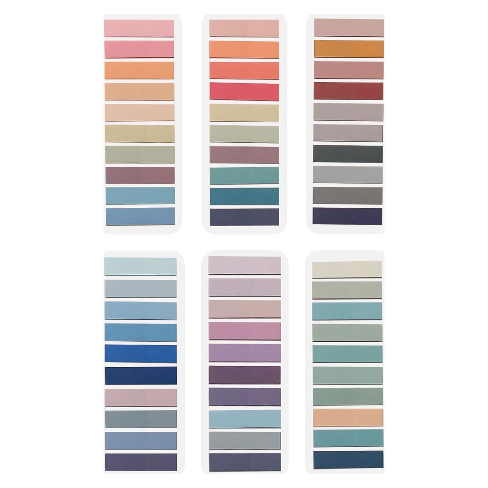 Marcadores de Páginas Adhesivos ELII 1200pcs Morandi 4.39x1.09cm