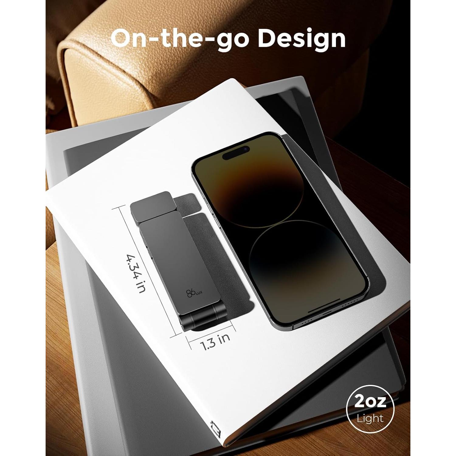 Luz de Lectura LED 86lux Recargable Clip-On Gris 3 Temperaturas