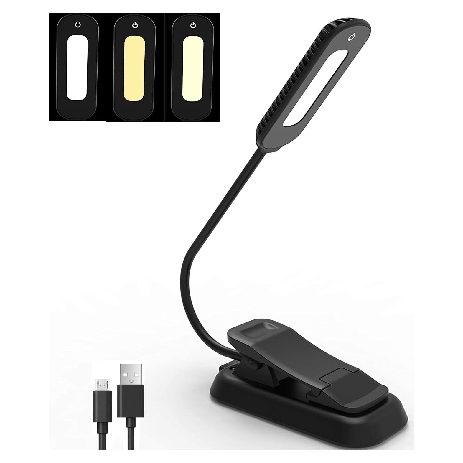 Luz de Lectura Recargable ZYK con 12 LEDs y 3 Brillos