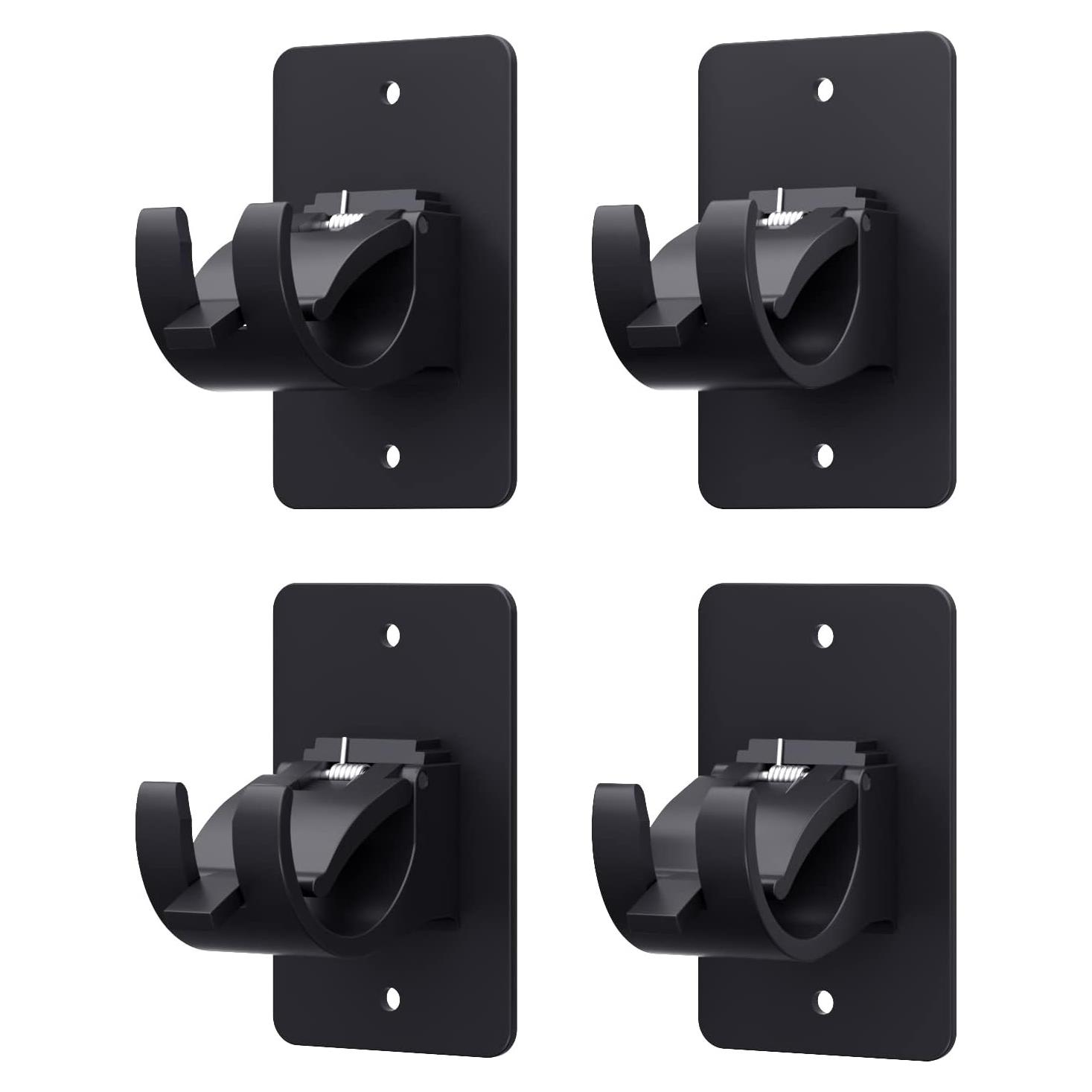 Soportes de Barra de Cortina Autoadhesivos AMZONHOME 4 Pzs Negro