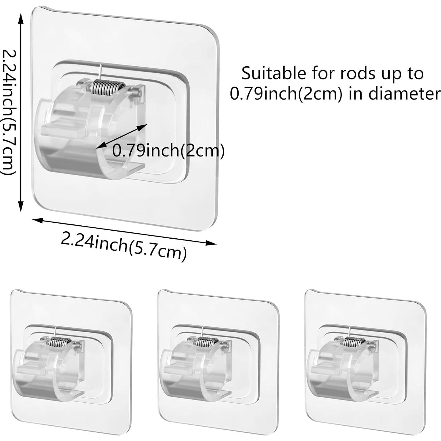8 Ganchos Adhesivos para Varilla de Cortina Aswewamt - Soporte Sin Taladro