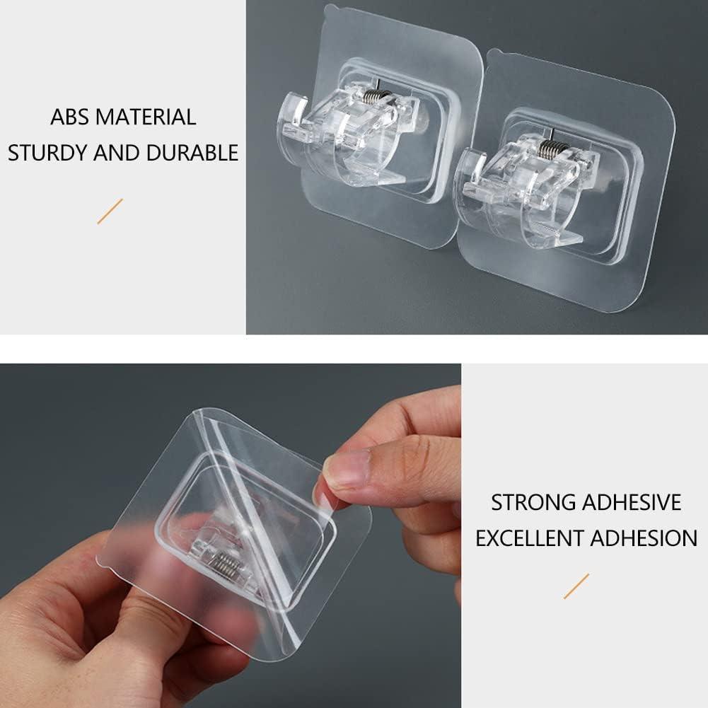 8 Ganchos Adhesivos para Varilla de Cortina Aswewamt - Soporte Sin Taladro