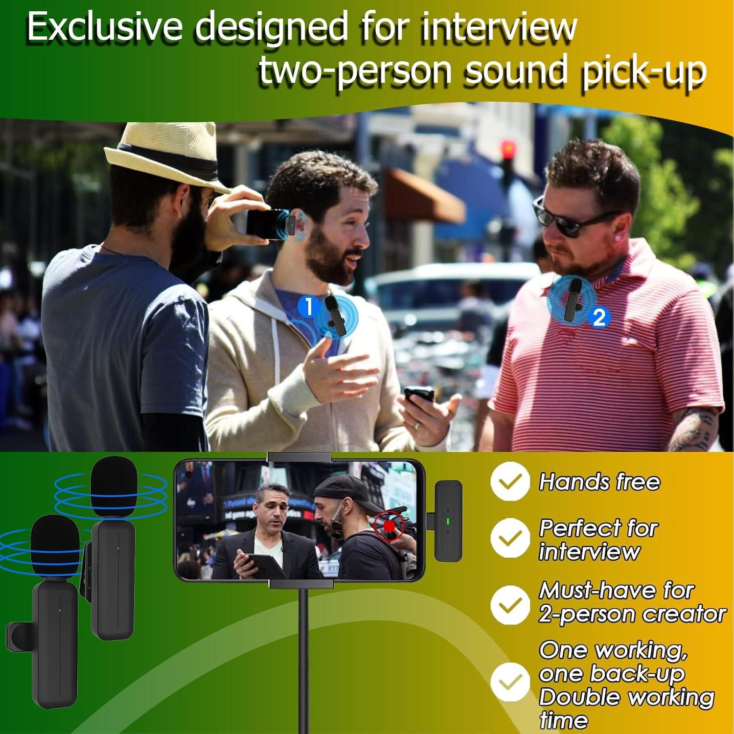 Micrófonos Lavalier Inalámbricos Bulatry Doble 80ft 5H