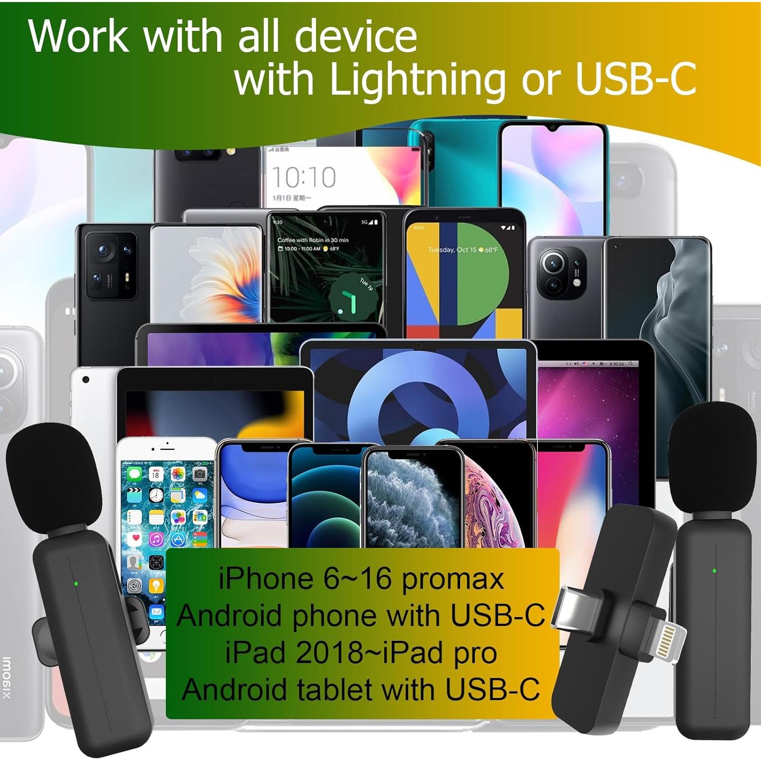 Micrófonos Lavalier Inalámbricos Bulatry Doble 80ft 5H