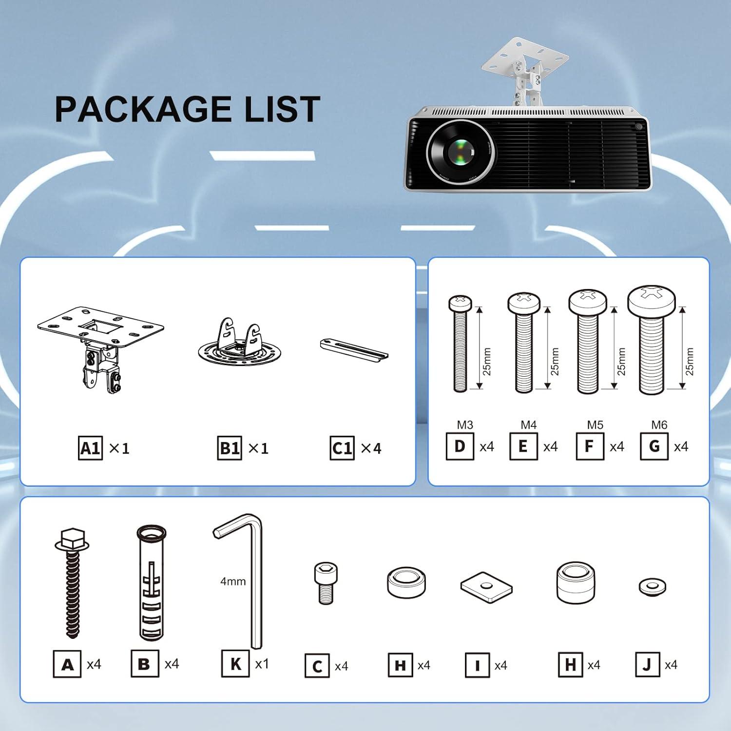 Soporte de Proyector Universal Techo XINLEI PR14W Ajustable