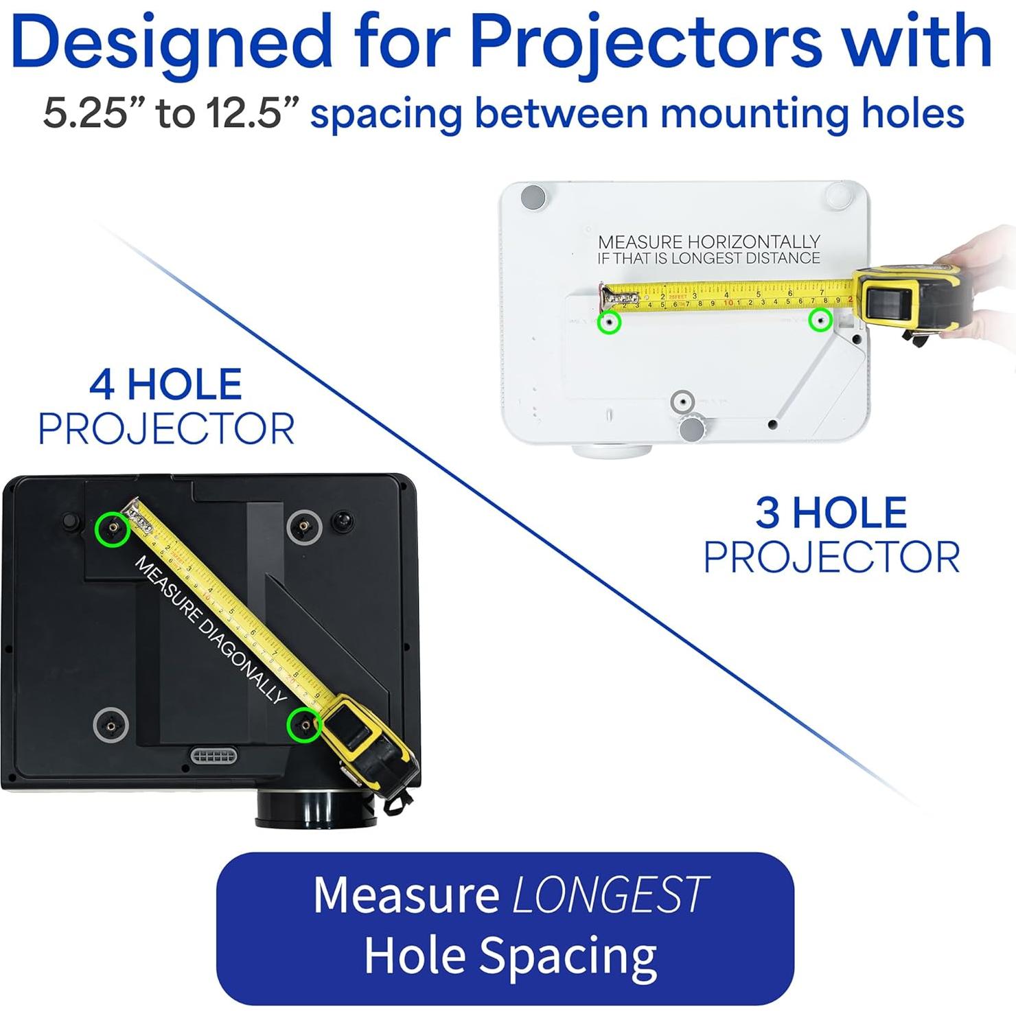 Soporte de Proyector de Techo VIVO MOUNT-VP02B Ajustable 13.61 kg