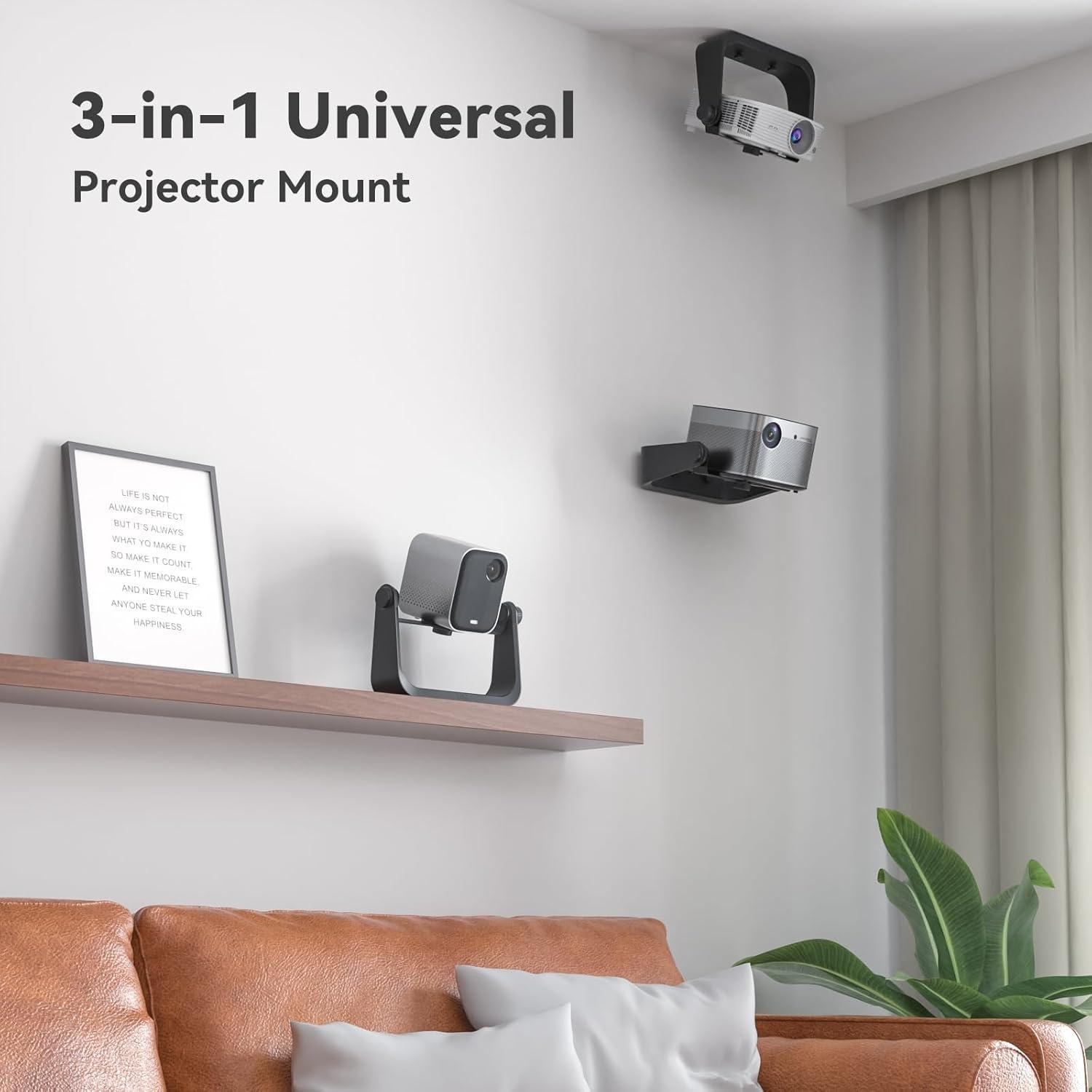 Soporte de Proyector KDD Ajustable 360° para Techo y Pared