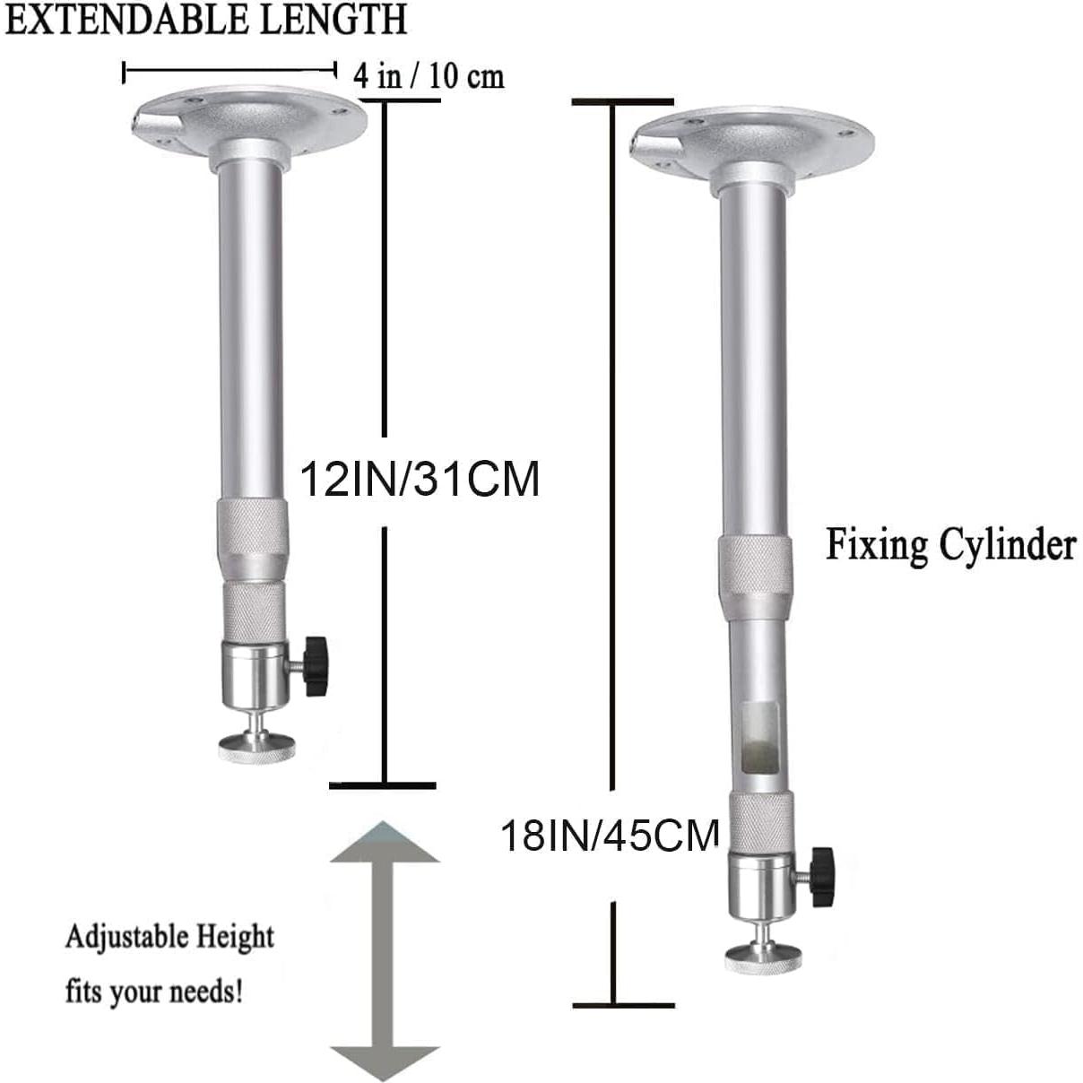 Soporte de Proyector 2-Be-Best Ajustable Techo/Pared Plata 31-45cm