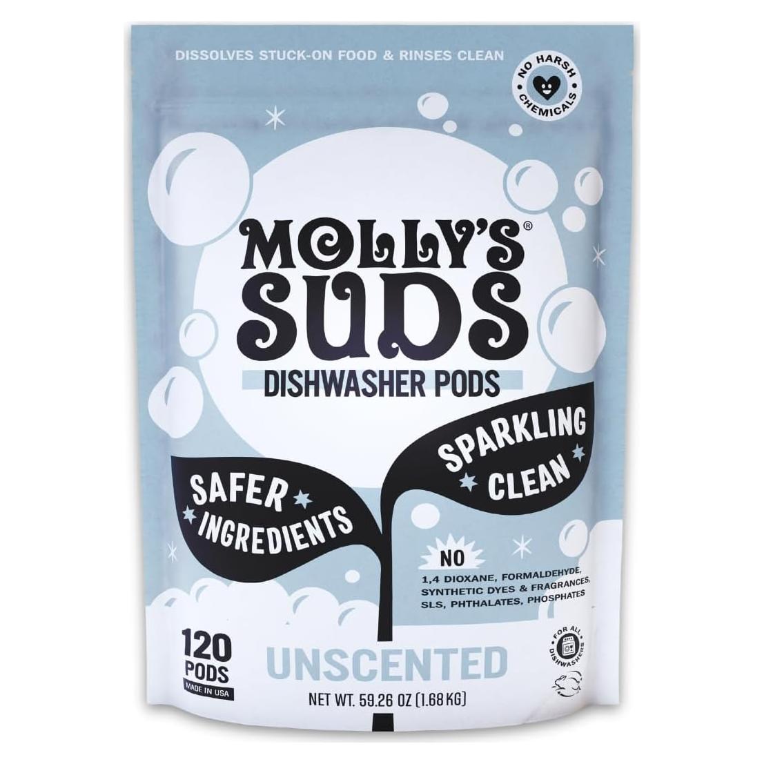 Bolsas de Detergente para Lavavajillas Molly's Suds 120 Unidades