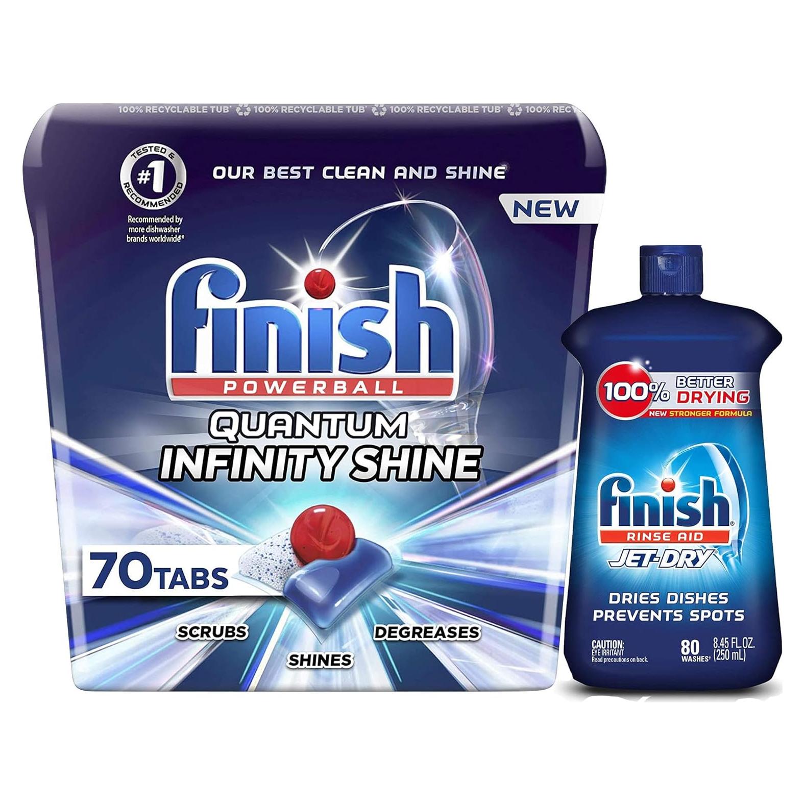 Finish Quantum Infinity Shine - 70 Tabletas - 240g - Detergente para Lavavajillas