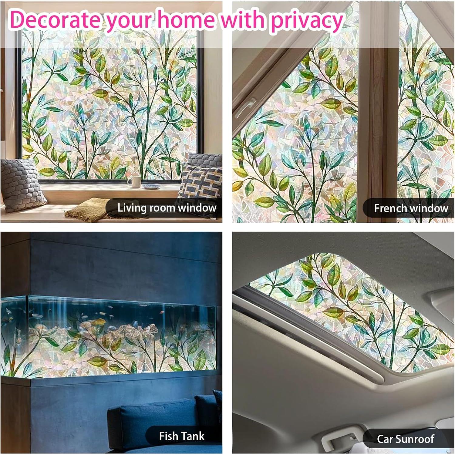 Película Decorativa para Ventanas INEFARO Hojas Arcoíris 44.5x200 cm