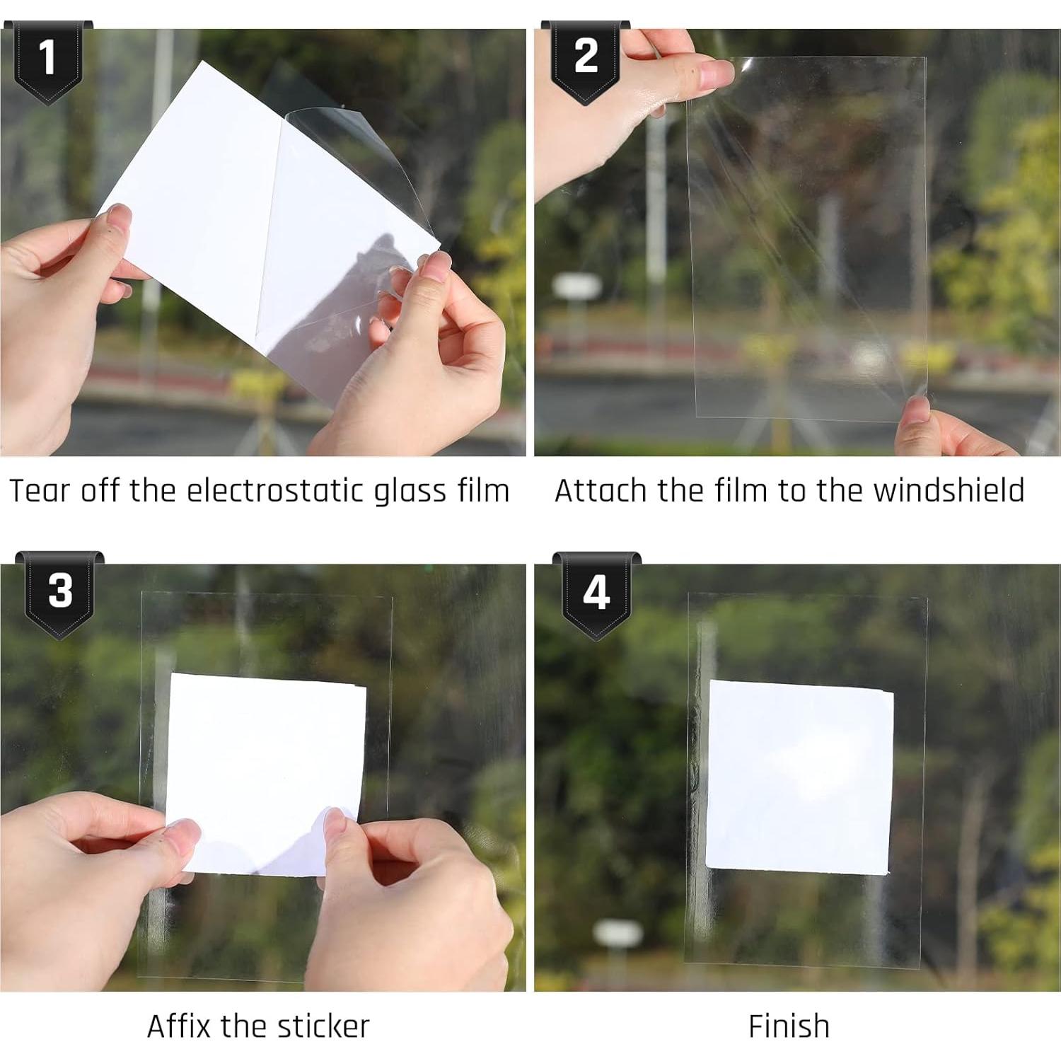 9 Aplicadores de Calcomanías para Parabrisas Zonon PVC 10x15 cm