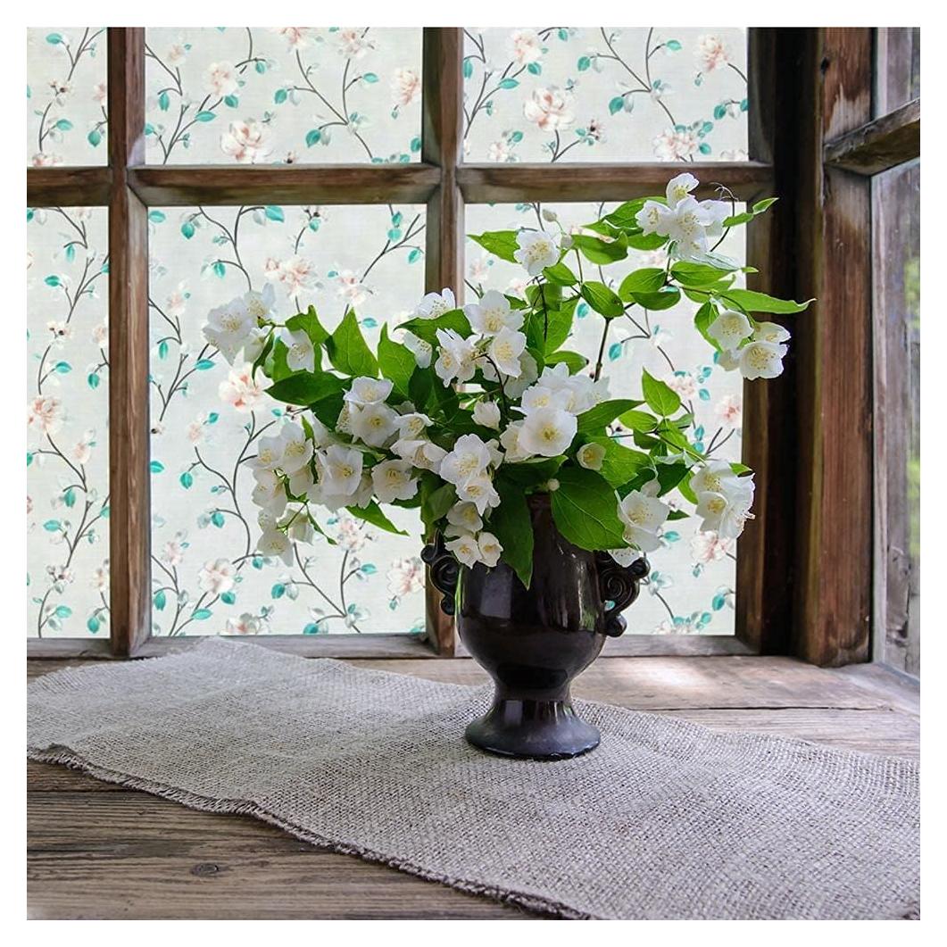 Película de Privacidad Decorativa VSUDO 44.5x200 cm Floral