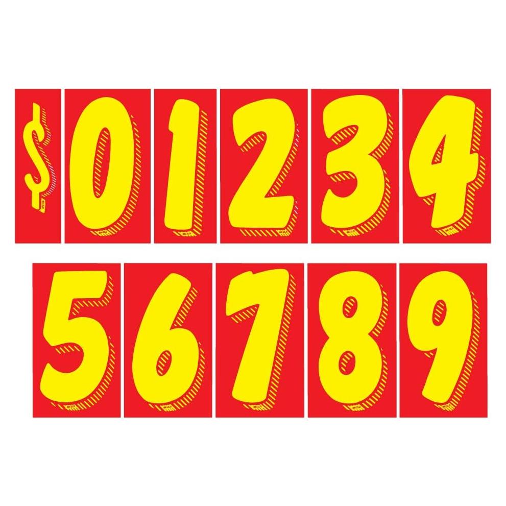 Calcomanías de Vinilo EZ Line 11 Docenas Números Rojos Amarillos
