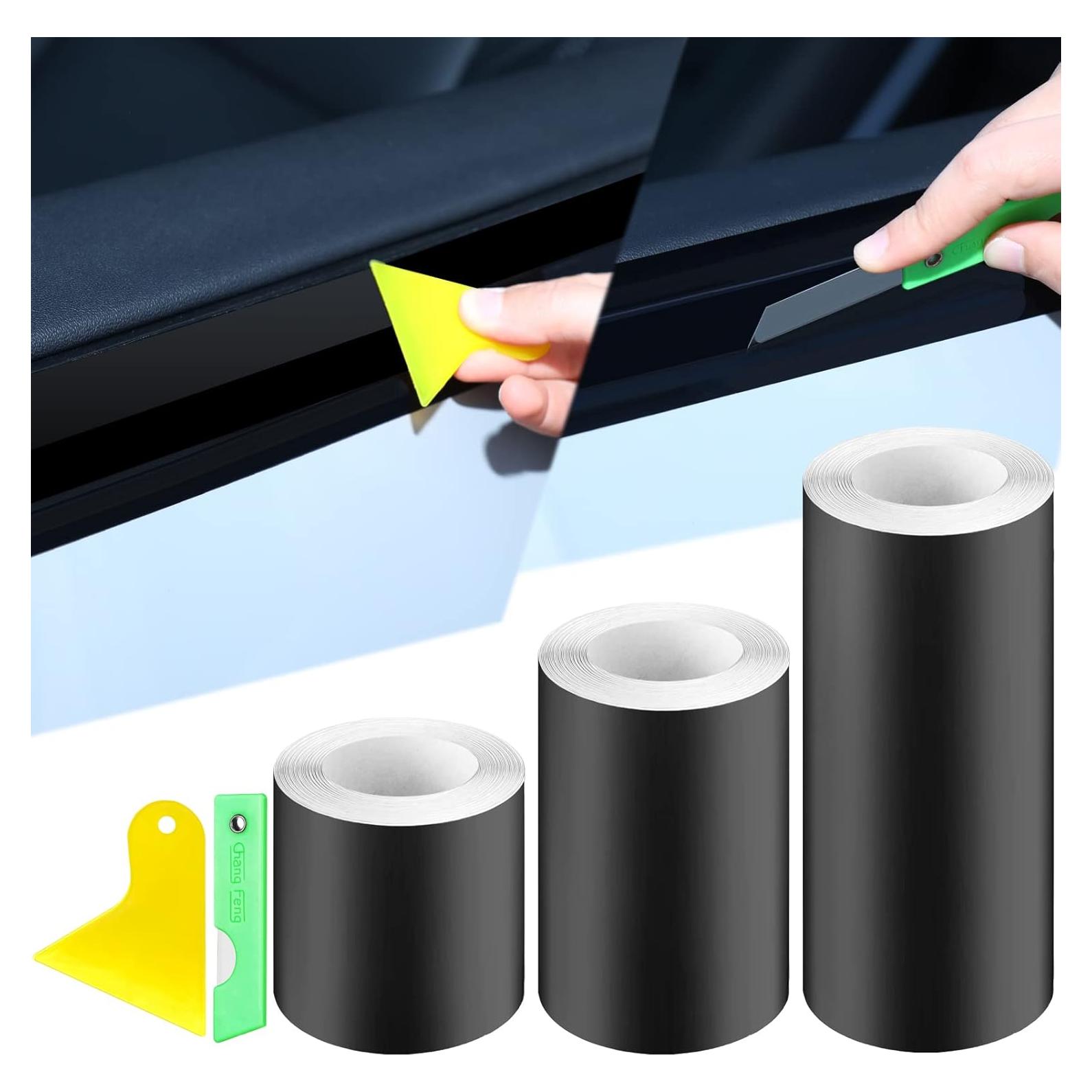 Kit de Vinilo Mate Negro Marsui 3 Rollos 20.4 m para Auto