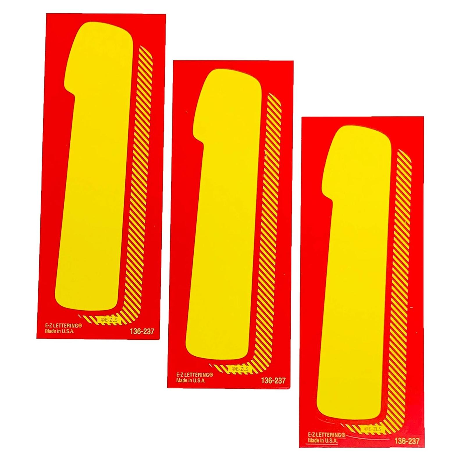 Calcomanías de Vinilo EZ CarBowz Número 1 Rojas y Amarillas