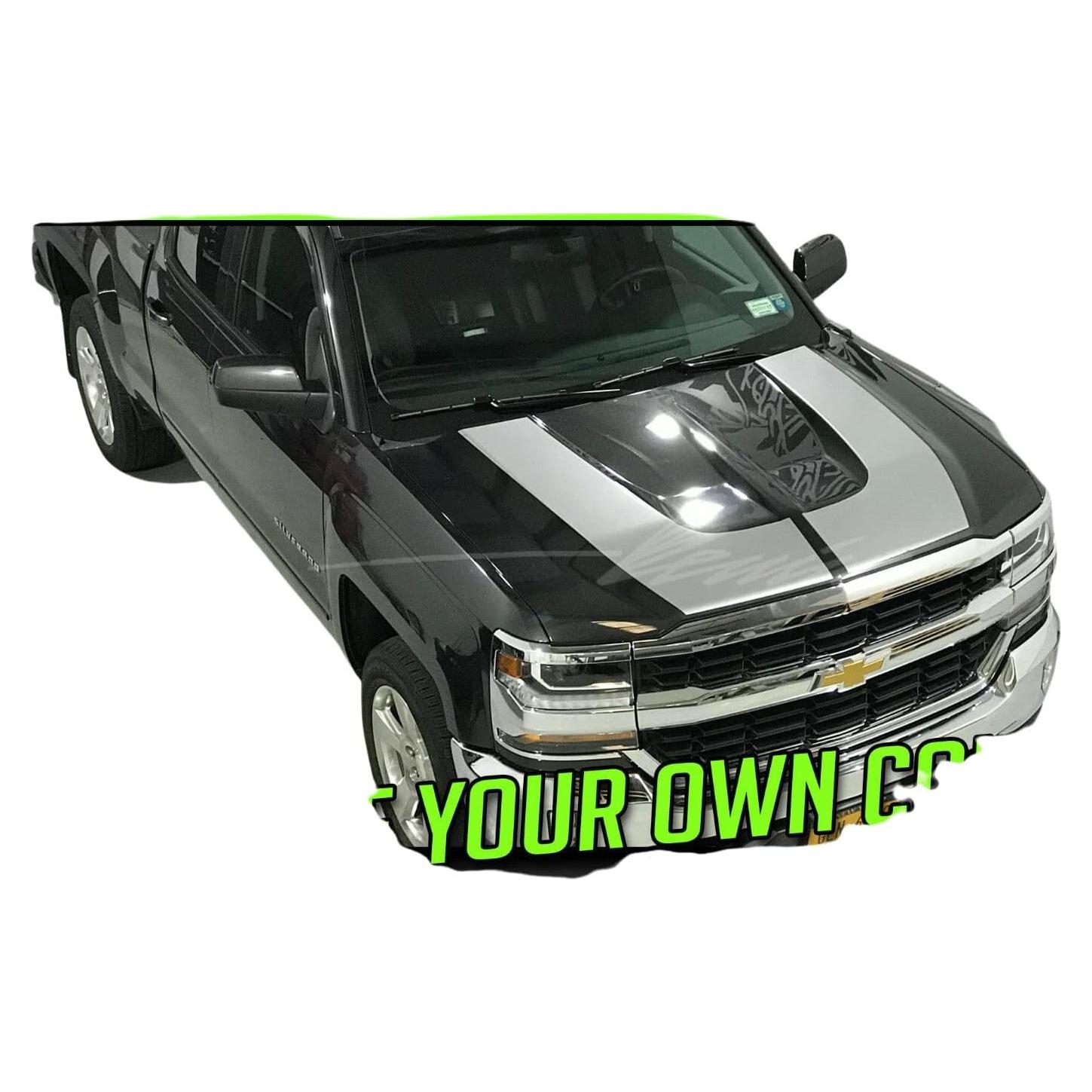 Calcomanías de Vinilo Rayas de Carreras para Capó Silverado 2016-2018