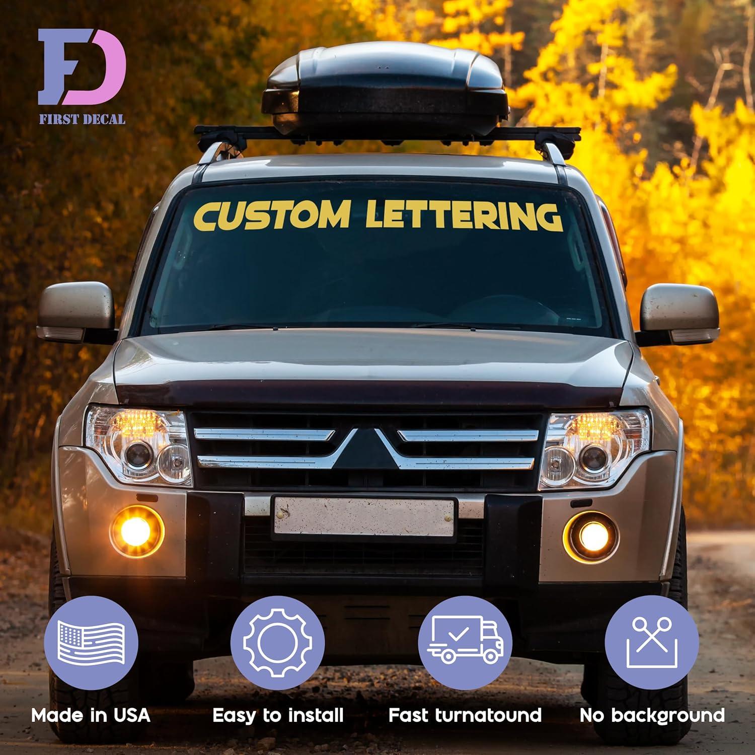 Calcomanía Personalizada para Parabrisas Firstix - Vinilo Resistente