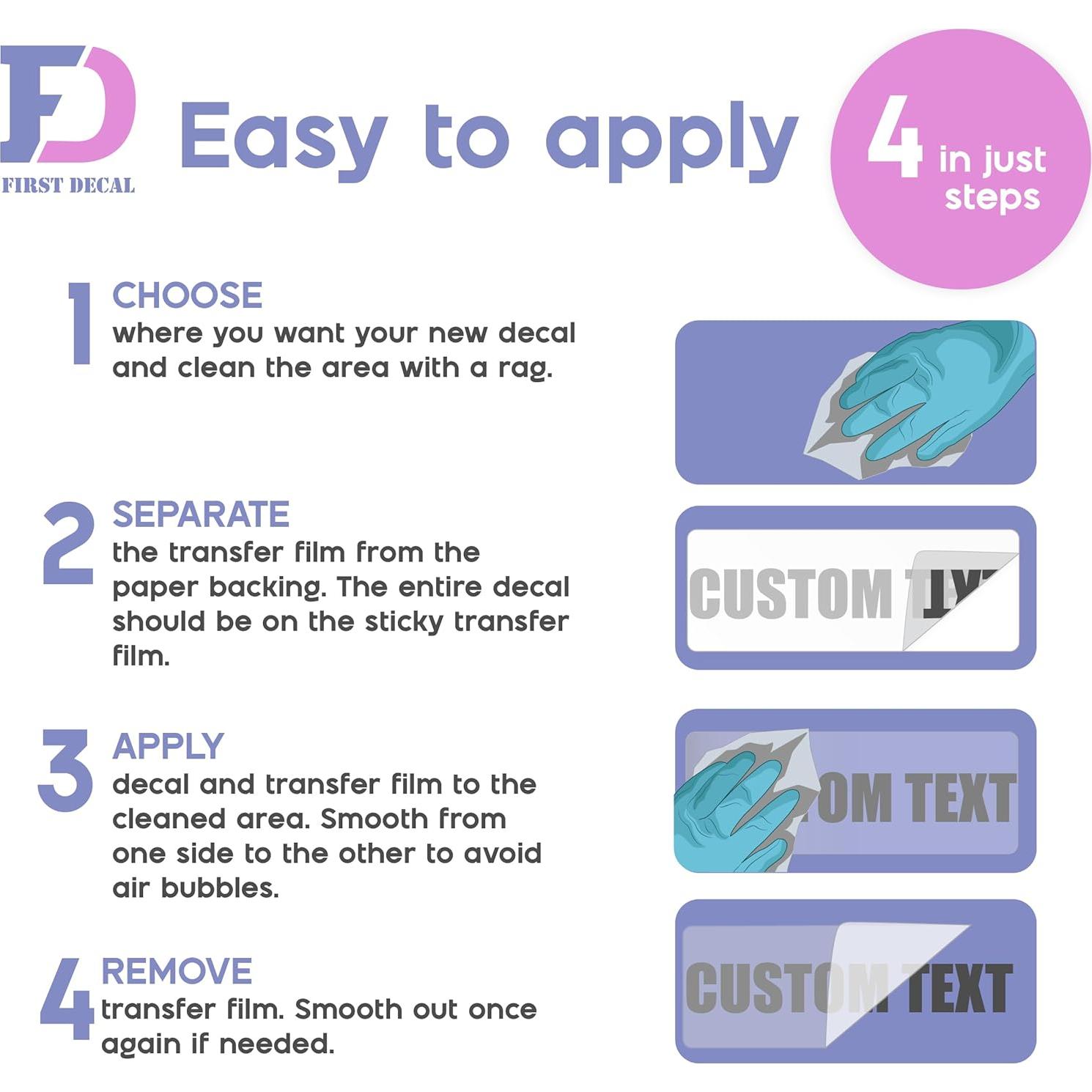 Calcomanía Personalizada para Parabrisas Firstix - Vinilo Resistente