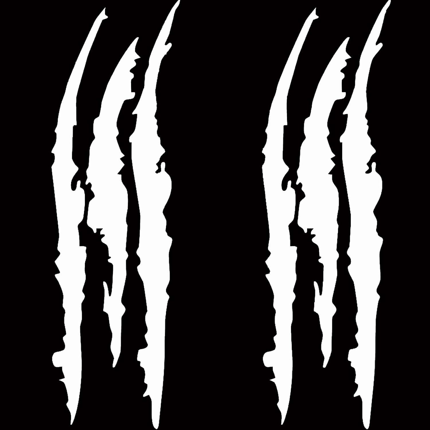 Calcomanías de Faros Marcas de Garra Plateado Reflectante 40 cm