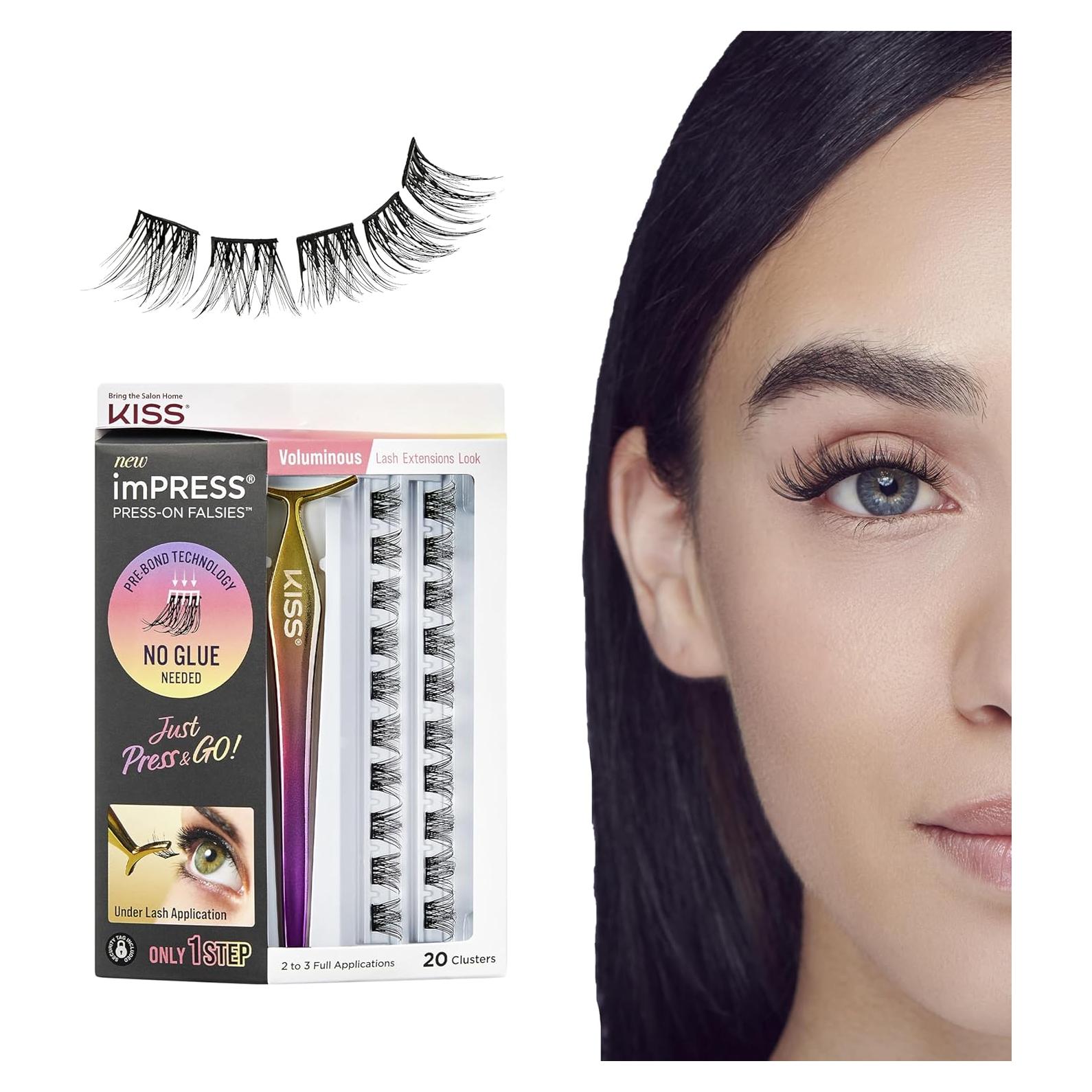 Pestañas Postizas Autoadhesivas KISS imPRESS 12-14mm Voluminosas