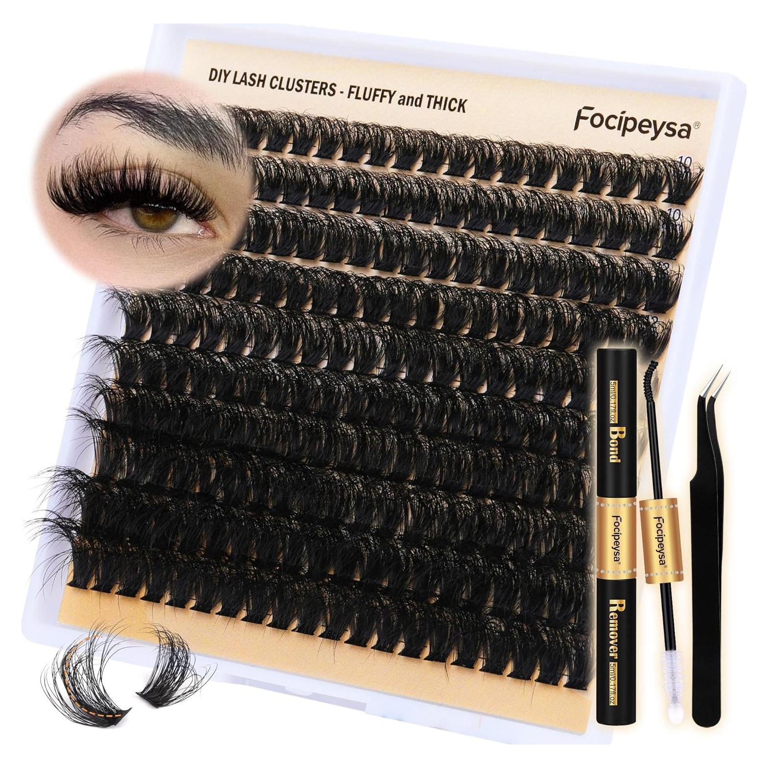 Kit de Extensión de Pestañas Focipeysa 90D 10-18mm 200Pcs