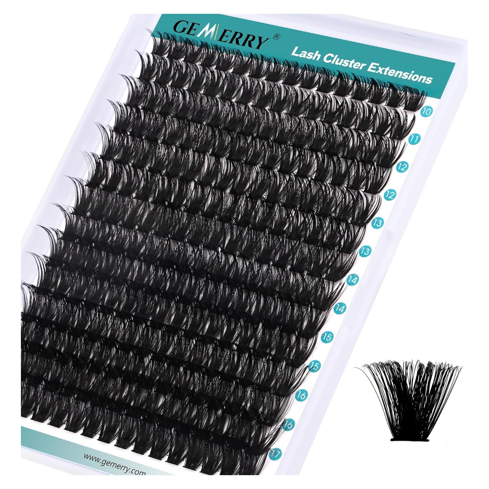 GEMERRY Extensiones de Pestañas 280pcs 100D D Curl 10-18mm